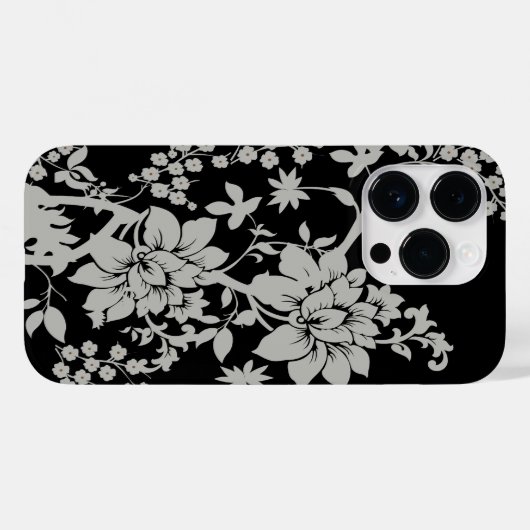 Formeel van zwarte en zilverstof Case-Mate iPhone case (Achterkant (horizontaal))