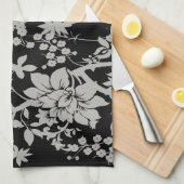 Formeel van zwarte en zilverstof theedoek (Quarter Fold)