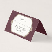 Formeel Victoriaans Elegant Bourgondië n Gouden Re Kaart (Voorkant)