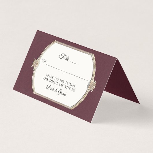 Formeel Victoriaans Elegant Bourgondië n Gouden Re Kaart (Voorkant)