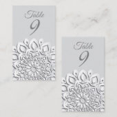 Formeel Witboek Cut Mandala Bruiloft Plaatskaartje (Voorkant / Achterkant)