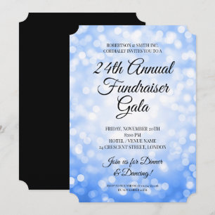 Formeel zakelijk fundraiserfeest met marineblauwe  kaart