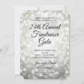 Formeel zakelijk fundraiserfeest Zilveren Lichten Kaart (Voorkant)