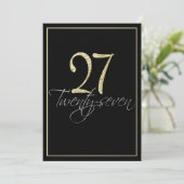 Formeel Zilver Zwart en Goud 27e Verjaardagsfeest Kaart (Staand voorkant)