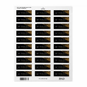 Formeel zwart en Gold Afstuderen Return-adres Etiket (Full Sheet)