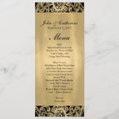 Formeel zwart en goud huwelijksmenu menu (Voorkant)