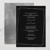 Formeel zwart en metallisch zilver kaart (Voorkant / Achterkant)