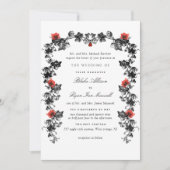 Formeel zwart en rood Victoriaans gotisch huwelijk Kaart (Voorkant)