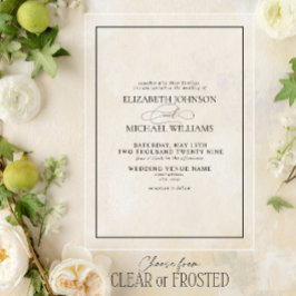 Formeel zwart en wit, klassieke vorm van het hands acryl uitnodigingen