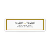 Formeel zwart goud monogram trouw retouradres etiket (Voorkant)
