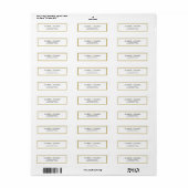 Formeel zwart goud monogram trouw retouradres etiket (Full Sheet)