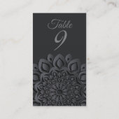 Formeel zwart papier snijdt Mandala bruiloft af Plaatskaartje (Achterkant)