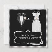 Formeel zwart Stropdas bij het avondeten Kaart (Voorkant)