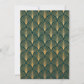 Formeel Zwart Stropdas Gold Art Deco Forest Green Kaart (Achterkant)