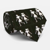 Formeel zwart Stropdas met dansers (Opgerold)