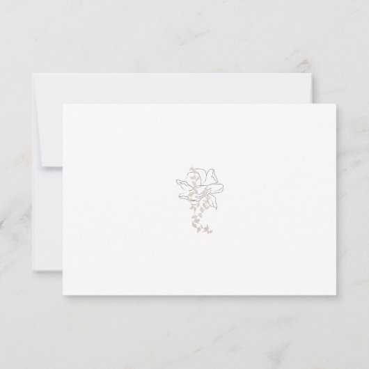 Formeel zwart-wit bloemenborstmonogram save the date (Achterkant)