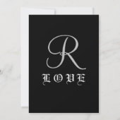 Formeel zwart-wit monogram kaart (Achterkant)