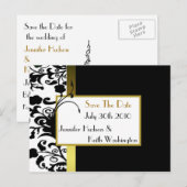 Formeel zwart-wit Save the Date Post Kaart (Voorkant / Achterkant)