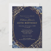 Formele 40e verjaardag in Navy Blue Kaart (Voorkant)