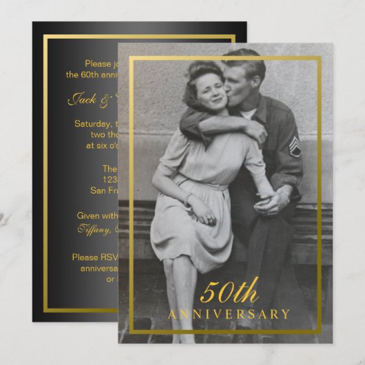 Formele 50e Jubileum Uitnodiging (Voorkant / Achterkant)