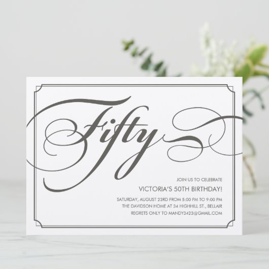 Formele 50e verjaardag Uitnodigingen (Staand voorkant)