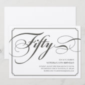 Formele 50e verjaardag Uitnodigingen (Voorkant / Achterkant)