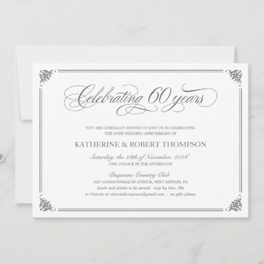 Formele 60e Jubileum Uitnodigingen (Voorkant)