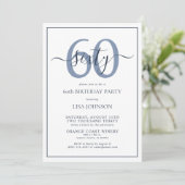 Formele 60ste verjaardag Navy Blue Classic Script Kaart (Staand voorkant)