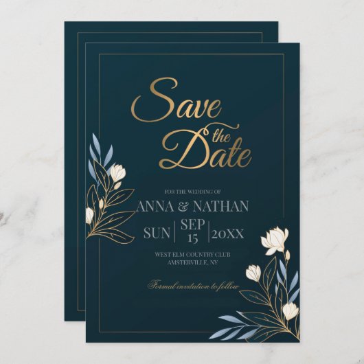 Formele aankondiging bewaar de datum (Voorkant / Achterkant)