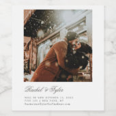 Formele aankondiging engagement save the date wijn etiket (Enkel label)