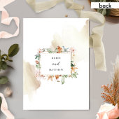 Formele aardachtige bloeit elegante beige bruiloft kaart