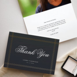 Formele Afstuderen Foto Dank u Opmerking Bedankkaart