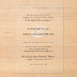 Formele Ampersand Traditionele Elegante Bruiloft Acryl Uitnodigingen