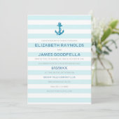 Formele anchor Nautical Wedding Invitations Kaart (Staand voorkant)
