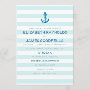 Formele anchor Nautical Wedding Invitations Kaart
