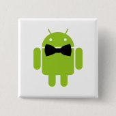 Formele Android Robot Pictogram Grafisch Vierkante Button 5,1 Cm (Voorkant)