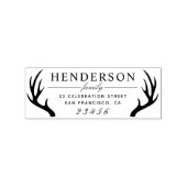 Formele Antlers Familienaam & het Adres van de Ter Rubberstempel (Afrduk)