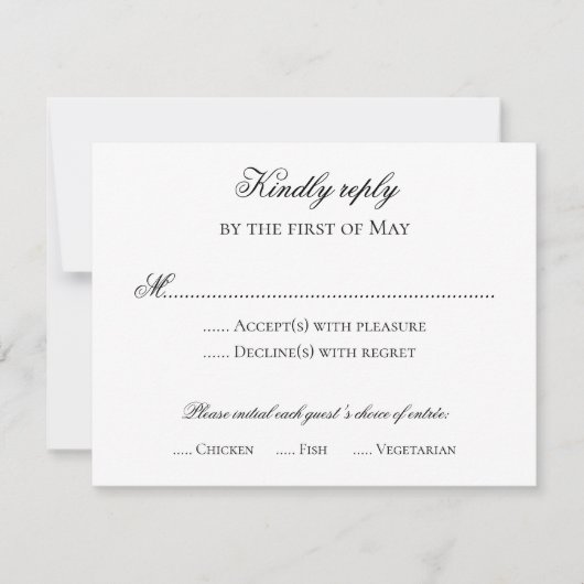 Formele antwoordkaart kaart (Voorkant)