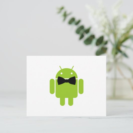 Formele Atire Green Android Robot Briefkaart (Staand voorkant)