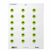 Formele Atire Green Android Robot Etiket (Full Sheet)