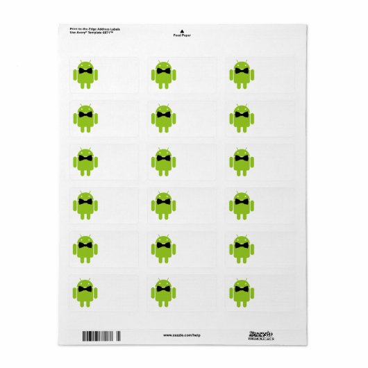 Formele Atire Green Android Robot Etiket (Full Sheet)