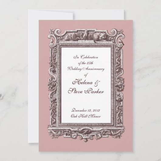 Formele barok 25e Jubileum menu binnenste Kaart (Achterkant)