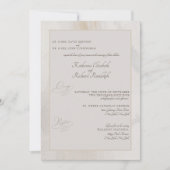 Formele beige Artistieke beide ouders wedden Kaart (Voorkant)