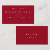 Formele belettering Kleur Chip Swatch Wedding Informatiekaartje (Voorkant / Achterkant)