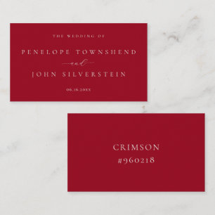 Formele belettering Kleur Chip Swatch Wedding Informatiekaartje
