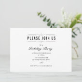 Formele Black and White Holiday Party Kaart (Staand voorkant)