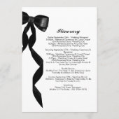 Formele Black Bow Ribbon Elegante Trouwroute Programmakaart (Achterkant)