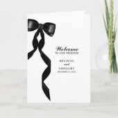 Formele Black Bow Ribbon Wedding Order of Service Programma (Voorkant)