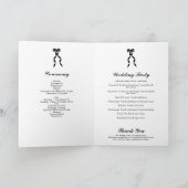 Formele Black Bow Ribbon Wedding Order of Service Programma (Binnen)