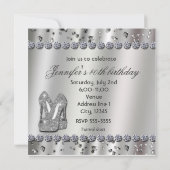 Formele Black Dress Silver Heels Party Uitnodiging (Achterkant)